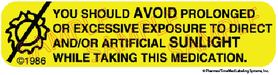 Auxiliary Label - Avoid Prolonged Exposure to Sunlight (1,000 Labels)