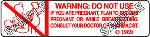 Auxiliary Label - Warning: Do Not Use If You Are Pregnant (1,000 Labels)