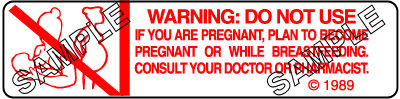 Auxiliary Label - Warning: Do Not Use If You Are Pregnant (1,000 Labels)