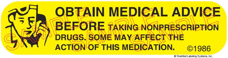 Auxiliary Label - Obtain Medical Advice (1,000 Labels)