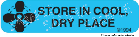 Auxiliary Label - Store in Cool Dry Place (1,000 Labels)