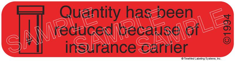 Auxiliary Label - Quantity has been Reduced (1,000 Labels)