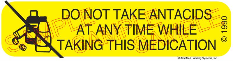 Auxiliary Label - Do Not Take Antacids (1,000 Labels)