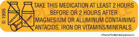 Auxiliary Label - Take This Medication at Least 2 Hours (1,000 Labels)