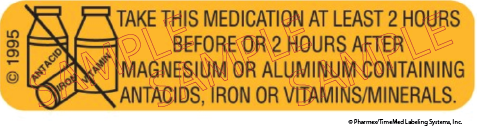 Auxiliary Label - Take This Medication at Least 2 Hours (1,000 Labels)