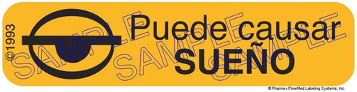 Auxiliary Label - Puede Causar Sueno (1,000 Labels)