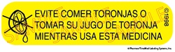 Auxiliary Label - EVITE COMER TORONJAS O TOMAR-1 (1,000 Labels)