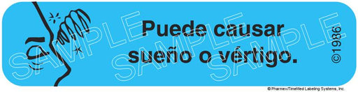 Auxiliary Label - Puede Causar Sueno O Vertigo-1 (1,000 Labels)