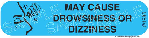 Auxiliary Label - May Cause Drowsiness or Dizziness (1,000 Labels)