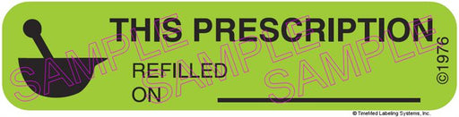 Auxiliary Label - Prescription Refilled On (1,000 Labels)