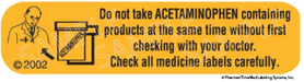 Auxiliary Label - Do Not Take Acetaminophen (1,000 Labels)