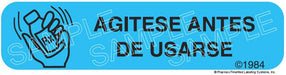 Auxiliary Label - Agitese Antes De Usarse (1,000 Labels)