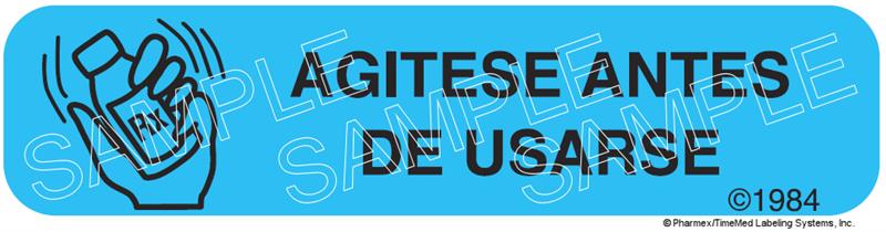 Auxiliary Label - Agitese Antes De Usarse (1,000 Labels)