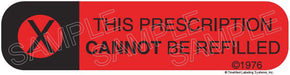 Auxiliary Label - This Prescription Cannot be Refilled (1,000 Labels)