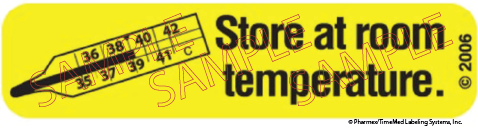 Auxiliary Label - Store at Room Temperature (1,000 Labels)