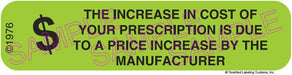 Auxiliary Label - Increase in Cost Due to Price Increase (1,000 Labels)