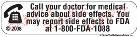 Auxiliary Label - Call Your Doctor for Medical Advice About Side Effects  (1,000 Labels)