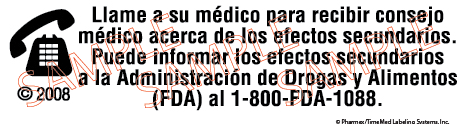 Auxiliary Label - Llame a su medico para recibir (1,000 Labels)