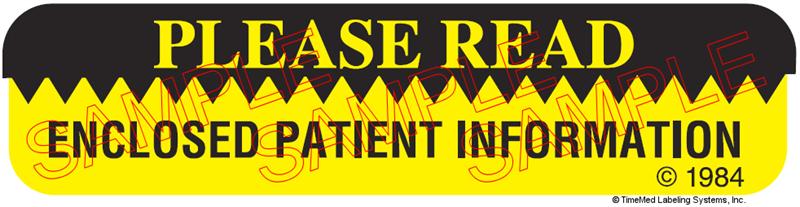 Auxiliary Label - Please Read Enclosed Patient Information (1,000 Labels)
