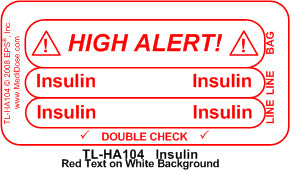 Line Tracing Label - Insulin - TL-HA104 (1,000 Labels)