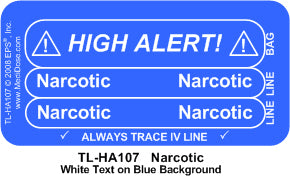 Line Tracing Label - Narcotic - TL-HA107 (1,000 Labels)