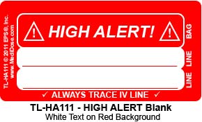 Line Tracing Label - HIGH ALERT Blank - TL-HA111 (1,000 Labels)