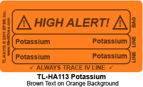 Line Tracing Label - Potassium - TL-HA113 (1,000 Labels)