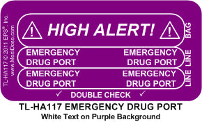 Line Tracing Label - EMERGENCY DRUG PORT - TL-HA117 (1,000 Labels)