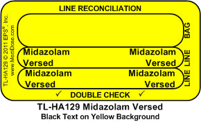 Line Tracing Label - Midazolam Versed - TL-HA129 (1,000 Labels)