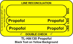 Line Tracing Label - Propofol - TL-HA130 (1,000 Labels)