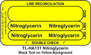 Line Tracing Label - Nitroglycerin - TL-HA131 (1,000 Labels)