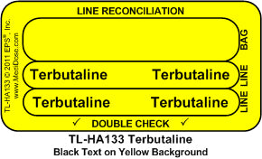 Line Tracing Label - Terbutaline - TL-HA133 (1,000 Labels)