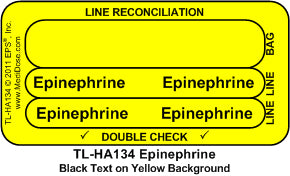 Line Tracing Label - Epinephrine - TL-HA134 (1,000 Labels)