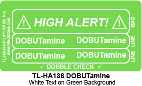 Line Tracing Label - DOBUTamine - TL-HA136 (1,000 Labels)