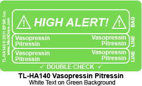 Line Tracing Label - Vasopressin Pitressin - TL-HA140 (1,000 Labels)