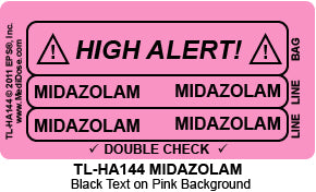 Line Tracing Label - MIDAZOLAM  - TL-HA144 (1,000 Labels)