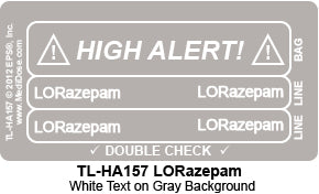 Line Tracing Label - LORazepam - TL-HA157 (1,000 Labels)
