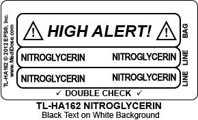 Line Tracing Label - NITROGLYCERIN - TL-HA162 (1,000 Labels)
