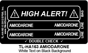Line Tracing Label - AMIODARONE - TL-HA163 (1,000 Labels)