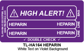 Line Tracing Label - HEPARIN - TL-HA164 (1,000 Labels)