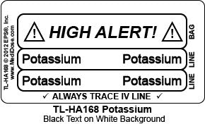 Line Tracing Label - Potassium - TL-HA168 (1,000 Labels)
