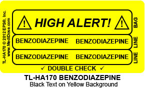 Line Tracing Label - BENZODIAZEPINE - TL-HA170 (1,000 Labels)