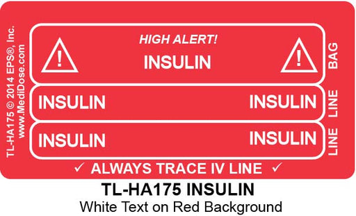 Line Tracing Label - INSULIN  - TL-HA175 (1,000 Labels)