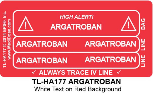 Line Tracing Label - ARGATROBAN  - TL-HA177 (1,000 Labels)