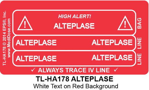 Line Tracing Label - ALTEPLASE  - TL-HA178 (1,000 Labels)