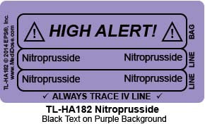 Line Tracing Label - Nitroprusside - TL-HA182 (1,000 Labels)