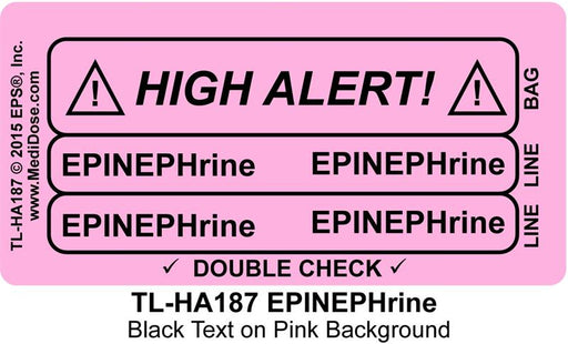 Line Tracing Label - EPINEPHrine - TL-HA187 (1,000 Labels)