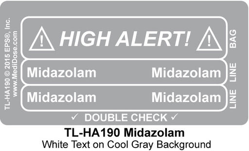 Line Tracing Label - Midazolam - TL-HA190 (1,000 Labels)