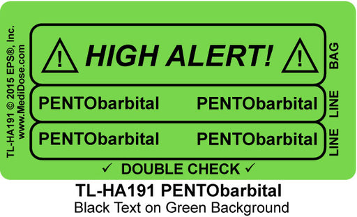 Line Tracing Label - PENTObarbital - TL-HA191 (1,000 Labels)