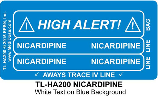 Line Tracing Label - NICARDIPINE  - TL-HA200 (1,000 Labels)